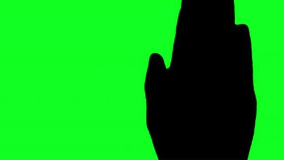 人手刮擦绿色屏幕剪影色度键