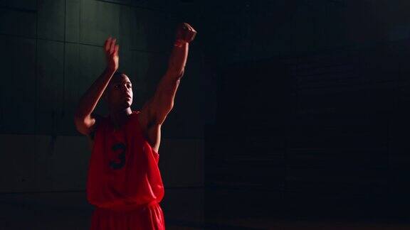 篮球运动员投篮慢镜头