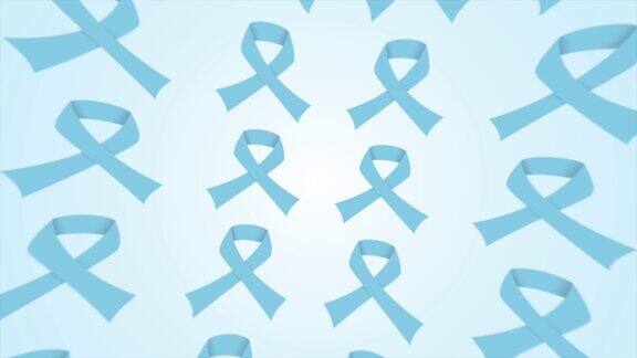 蓝丝带前列腺癌意识月概念模式动画视频