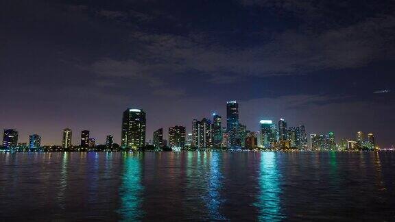 迈阿密市中心佛罗里达夜宽时间推移