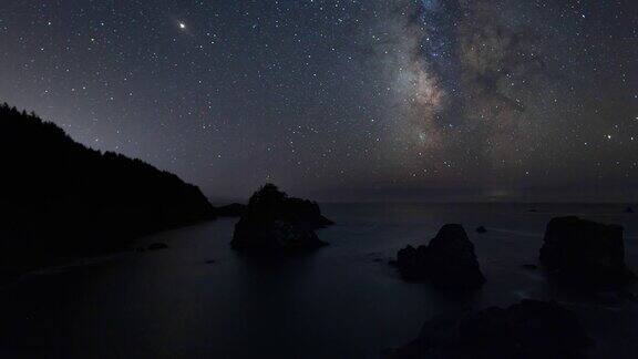 银河夜空-俄勒冈海岸