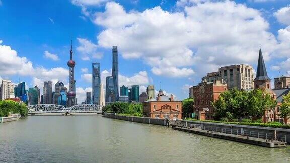时间流逝的上海城市景观