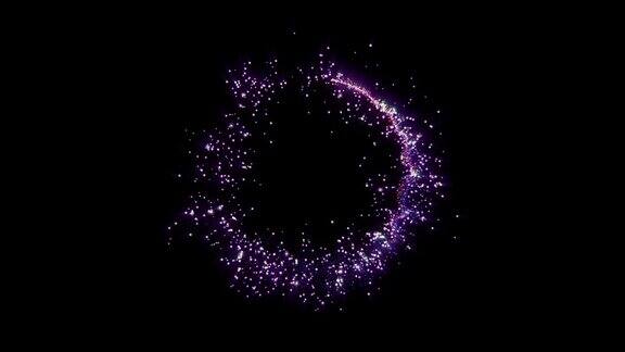 环状流动粒子轨迹辉光闪亮元素漩涡和浮动4k运动