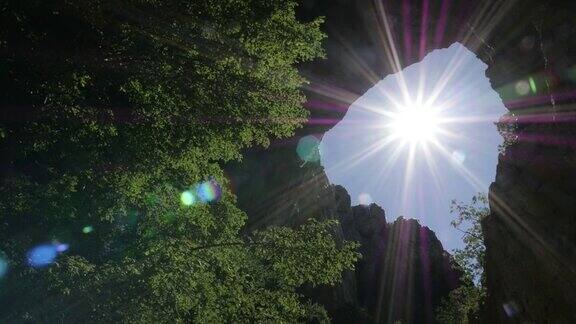 慢镜头太阳耀斑穿过弗拉特纳大门