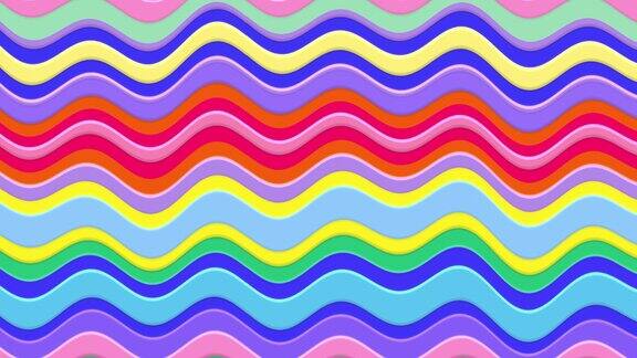 彩色波浪液体线背景动画循环