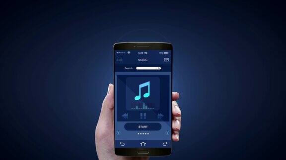 触摸手机屏幕上的应用程序听手机音乐娱乐音乐播放器3d动画图标