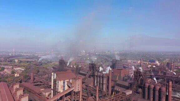 钢铁厂鸟瞰图环境污染