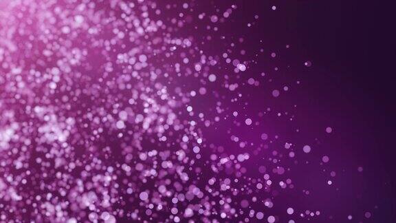 4k抽象粒子波Bokeh背景-紫色粉红色-美丽的闪光环