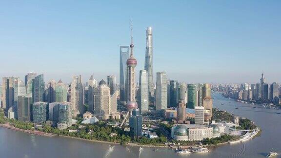 上海陆家嘴金融区4K鸟瞰图
