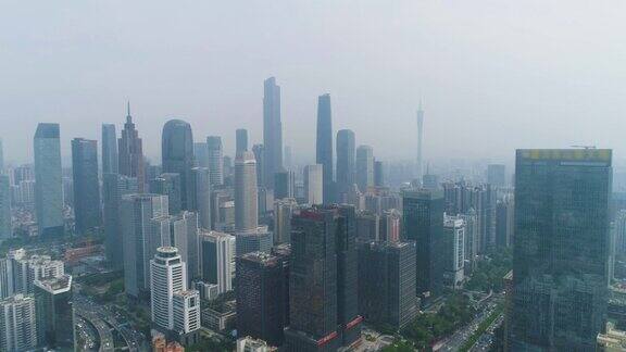 广州城市广东中国空中无人机视图