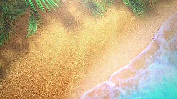 热带海滩上蔚蓝的海浪