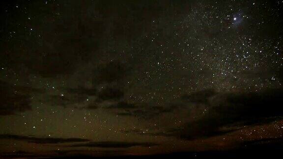 夜晚的银河时光流逝