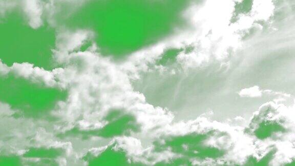 绿屏飘动的白云