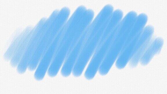 用蓝色水彩在白纸上作画