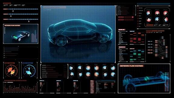 未来的混合动力电池汽车显示界面