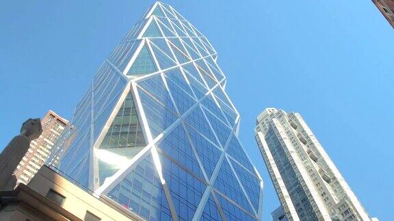 特写:现代办公大楼玻璃摩天大楼和公寓楼
