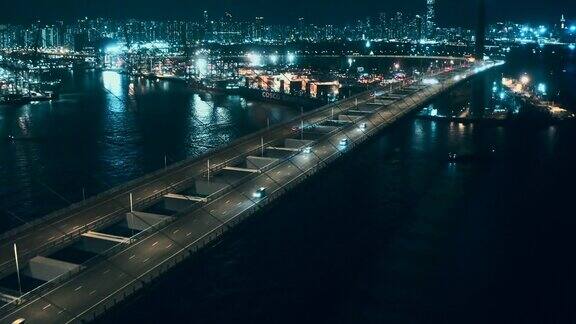 昂船洲大桥及青沙公路夜景