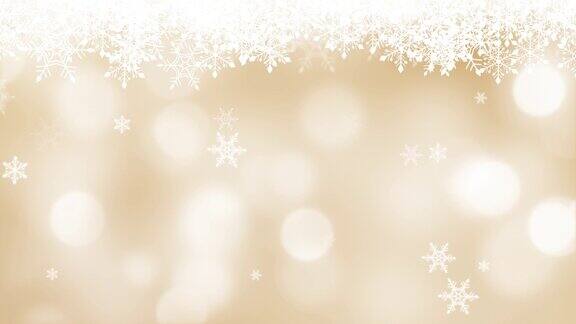 金色的圣诞节伴着雪花飘落
