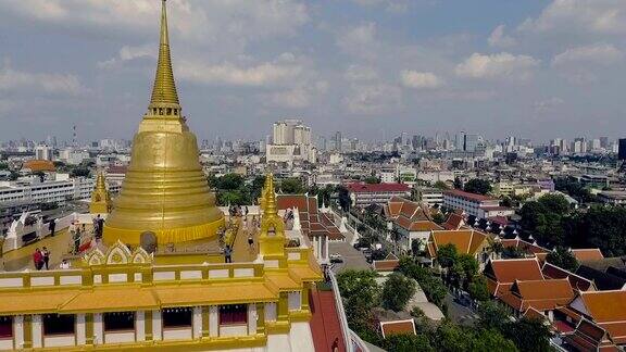 航拍:曼谷城市景观从WatSaket