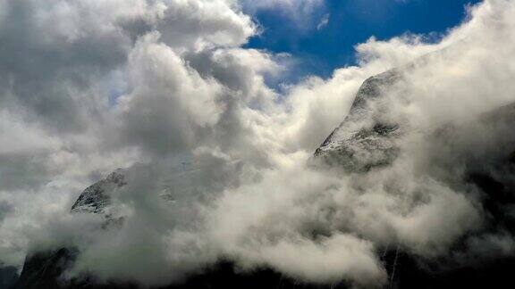 山云顶景景观挪威美丽的自然景观