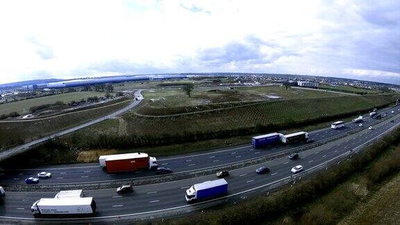 航拍英国M1高速公路