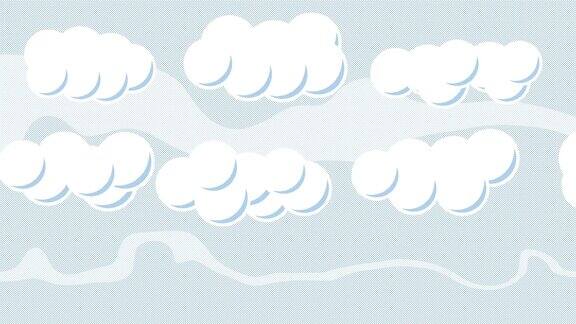 云插图移动缓慢在卡通风格