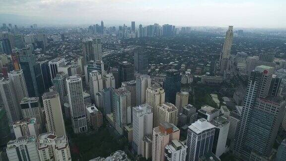 菲律宾马尼拉马卡蒂市城市和商业摩天大楼的背景马尼拉商业区