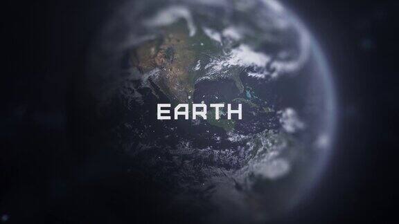 地球旋转可循环从太空看到的行星地球-可循环动画地球从太空旋转行星地球在太空