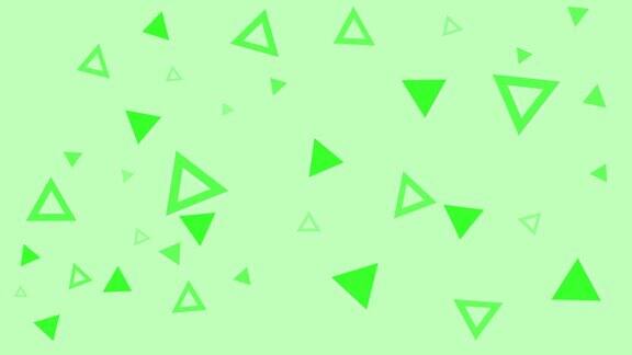 石灰绿色白色三角形图案图标标志时髦抽象图案抽象三维几何形状循环动画现代背景无缝运动设计屏幕保护程序背景4k动画海报横幅孟菲斯极简旋转物体