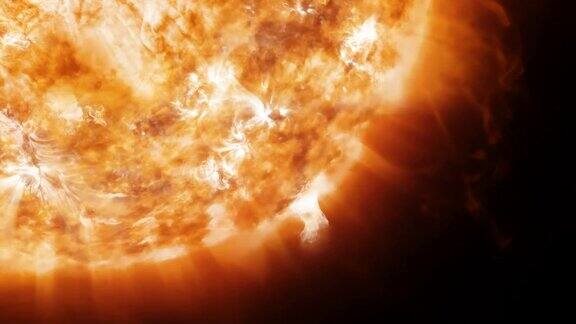 空间中太阳日冕发射和日珥的动画