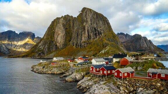 挪威罗浮敦岛美丽风景的时光流逝