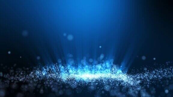蓝色粒子背景光线闪烁
