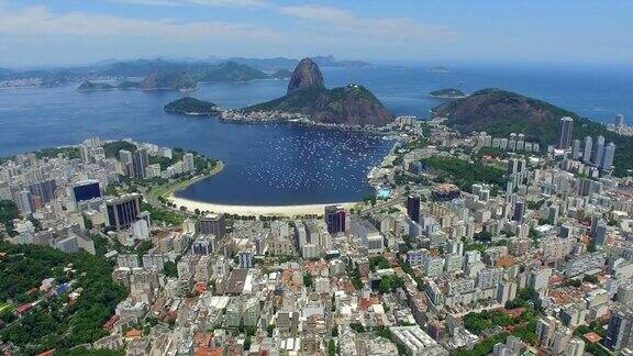 鸟瞰图的甜面包山和里约热内卢de里约热内卢城市景观巴西