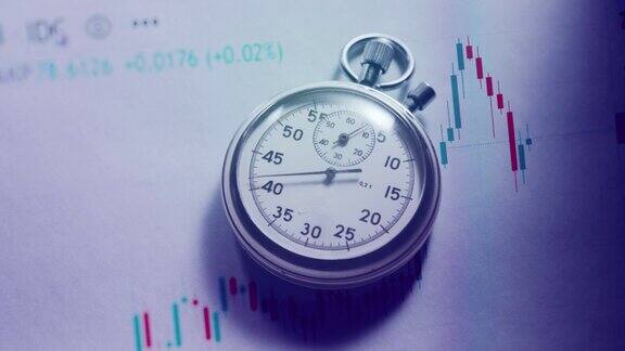 经营理念与秒表和股票图表