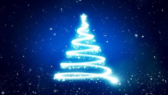 抽象的圣诞树在蓝色的背景