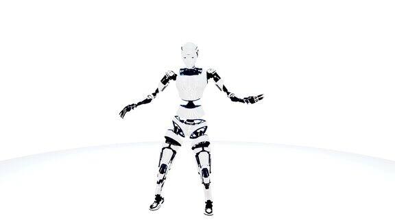性感机器人机器人人工智能女人跳舞科幻风格的机器人女孩可爱的机器人的女人
