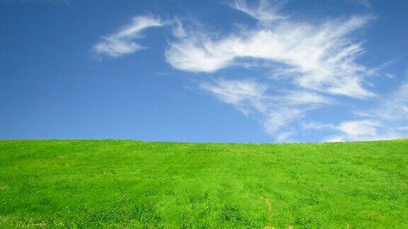 绿色山丘和天空高清