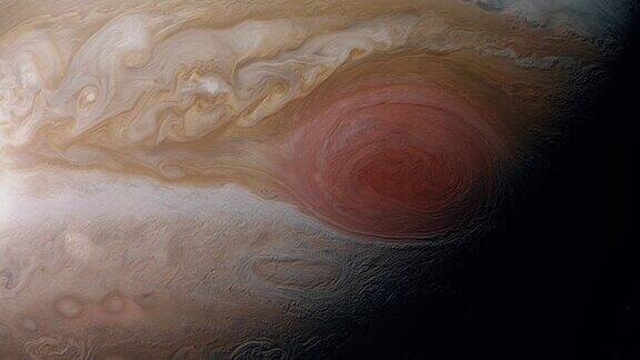 木星在外太空旋转背景是黑色的恒星