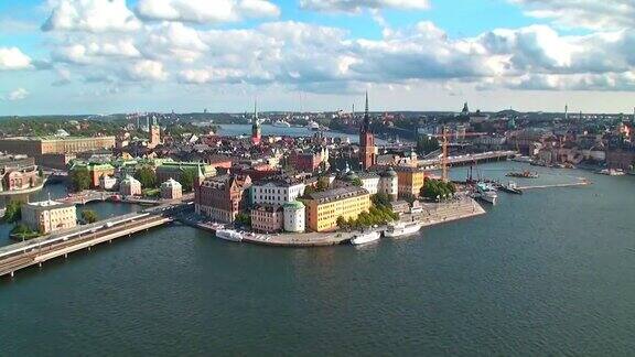 放大航空全景图的斯德哥尔摩瑞典