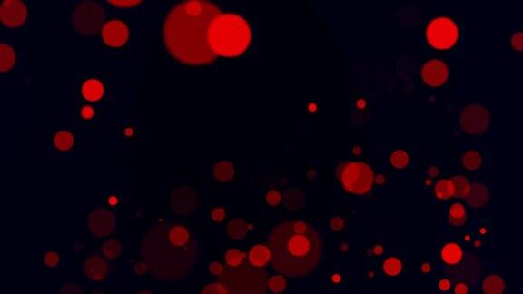 4K红色金色粒子抽象背景与闪闪发光的金色浮尘