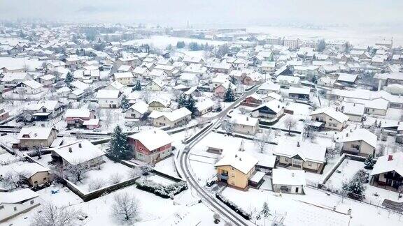 村庄在冬天的时候