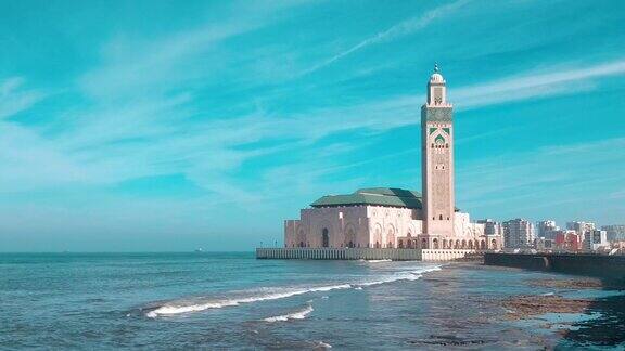 哈桑二世清真寺的海景