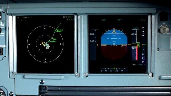 玻璃座舱小屋空中客车A319A320的电子甲板面板飞机的显示控制准备起飞或降落