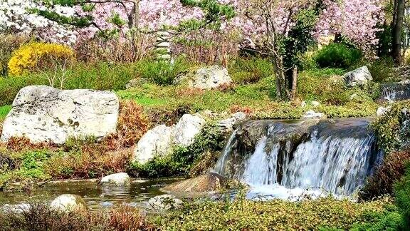 春天的日本花园