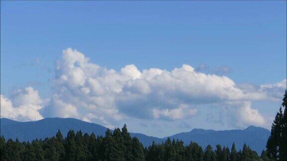 青空　タイムラプス　流れる雲