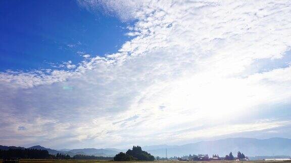 延时拍摄日本的蓝天和白云