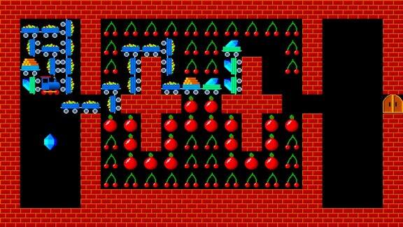 火车谜题复古风格低分辨率像素化游戏图像动画37级