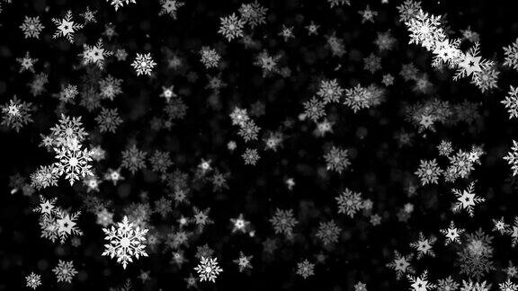 圣诞新年背景与雪花雪花和粒子