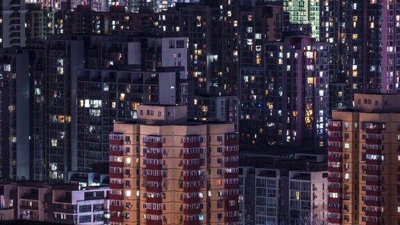 TD夜间住宅楼宇鸟瞰图