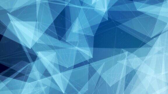 晶体结构抽象现代多边形运动背景现代未来几何未来主义软极简主义者低多边形形状三角形高科技无缝环背景